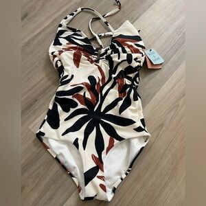 NWT Shade & Shore Tropical Print One-Piece Swimsuit